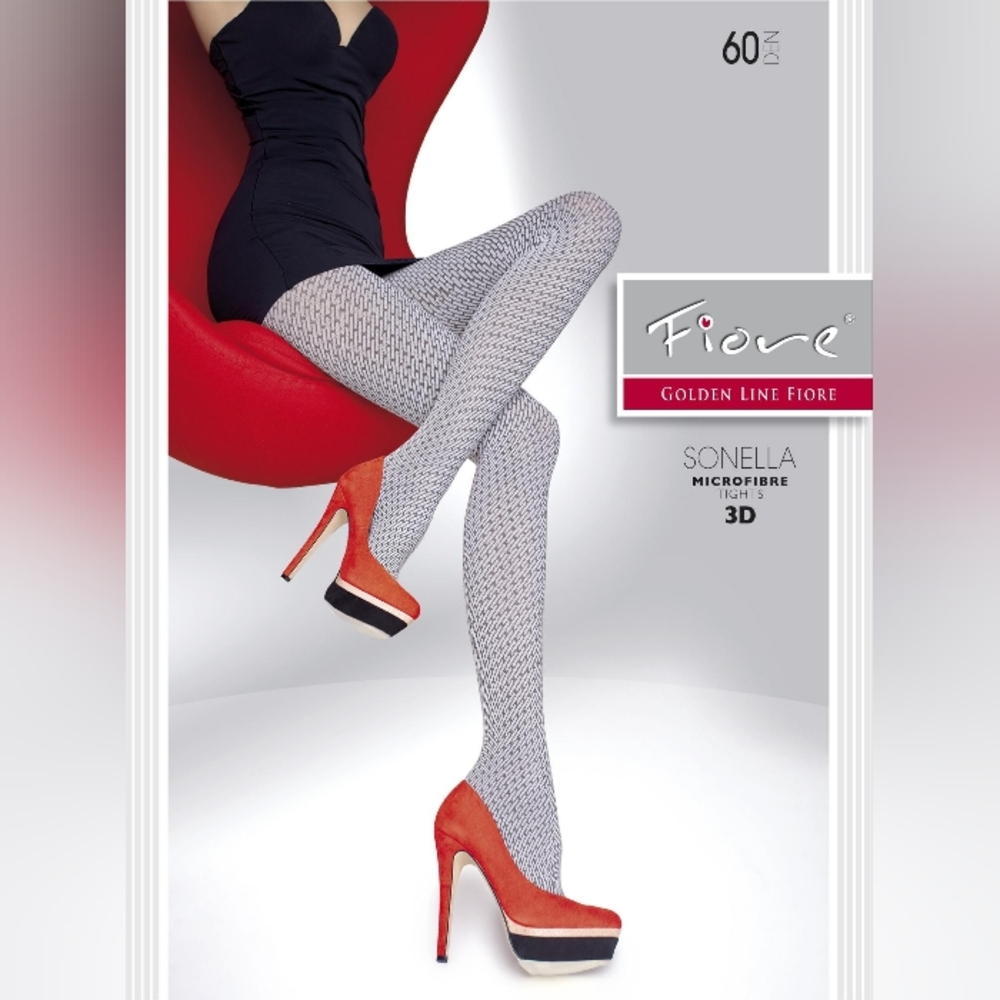 Women's Fiore 3D Gray Microfibre Tights